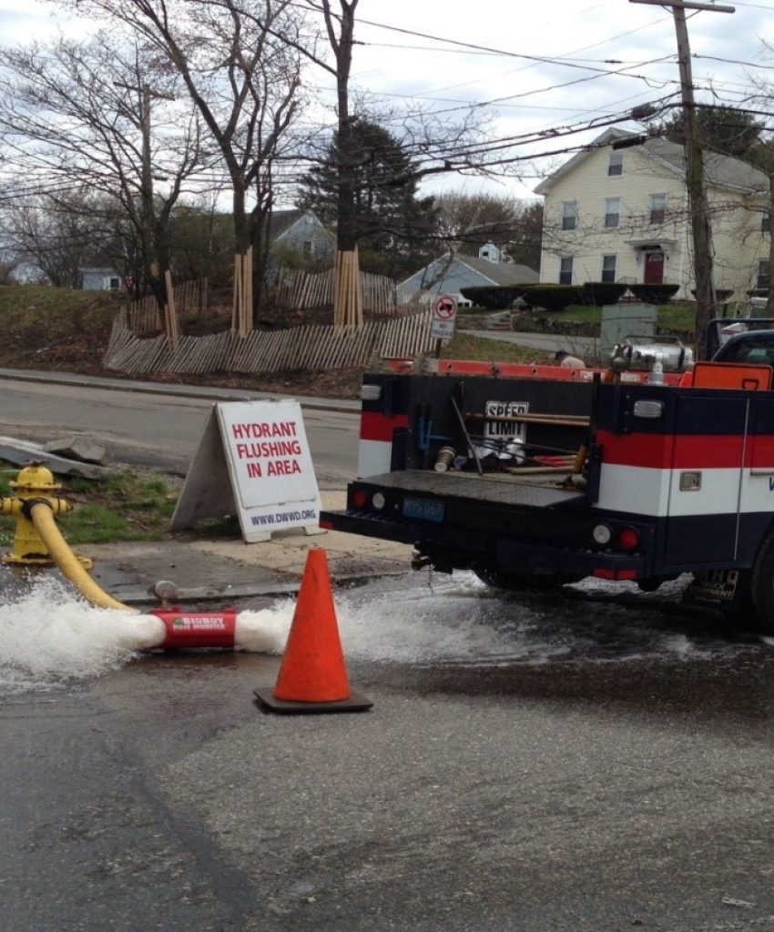 Hydrant Flushing and Water Main Cleaning starts Tuesday April 20 in Dedham beginning in Greenlodge and Manor areas